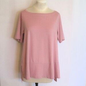 Eileen Fisher Boat Neck Elbow Sleeve Top